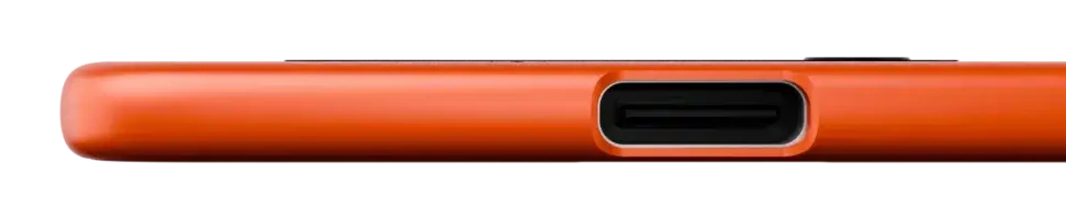 USB-C charging port on the bottom edge of the device
